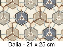 Bohemia Dalia - 21 x 25 cm - Floor and wall tiles, hexagonal matte aged finish