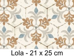 Bohemia Lola - 21 x 25 cm - Floor and wall tiles, hexagonal matte aged finish