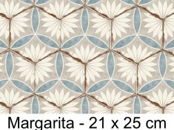 Bohemia Margarita - 21 x 25 cm - Floor and wall tiles, hexagonal matte aged finish