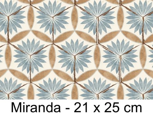 Bohemia Miranda - 21 x 25 cm - Floor and wall tiles, hexagonal matte aged finish