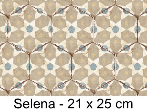 Bohemia Selena - 21 x 25 cm - Floor and wall tiles, hexagonal matte aged finish