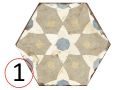 Bohemia Selena - 21 x 25 cm - Floor and wall tiles, hexagonal matte aged finish