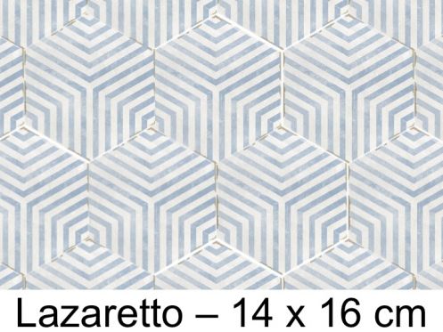 Capri Lazaretto - 14 x 16 cm - Floor and wall tiles, hexagonal matte aged finish