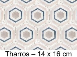 Capri Tharros - 14 x 16 cm - Floor and wall tiles, hexagonal matte aged finish