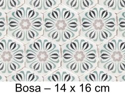 Capri Bosa - 14 x 16 cm - Floor and wall tiles, hexagonal matte aged finish