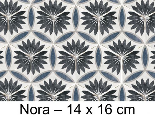 Capri Nora - 14 x 16 cm - Floor and wall tiles, hexagonal matte aged finish