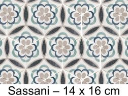 Capri Sassani - 14 x 16 cm - Floor and wall tiles, hexagonal matte aged finish