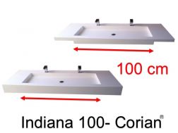 Vanity top, 50 x 120 cm, in DuPont Corian® - Indiana 100