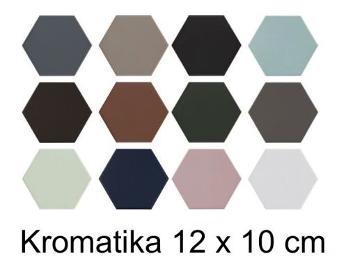 kromatika 11,6 x 10,1 cm - Floor tiles, hexagonal, matt pastel colors