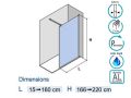 Shower screen, 6 mm fixed glass - OV2006