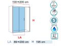 Sliding shower door, with a free part - HIT 210 FREE