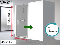 Sliding shower door, behind a wall - VA211