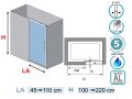 Sliding shower door, behind a wall - VA211