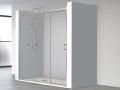Shower door, double sliding on a fixed - NE 210