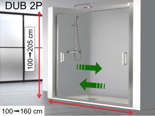 Double sliding shower doors, towards each other - DUB 2P