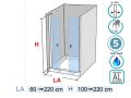 Double hinged shower door - AC 207