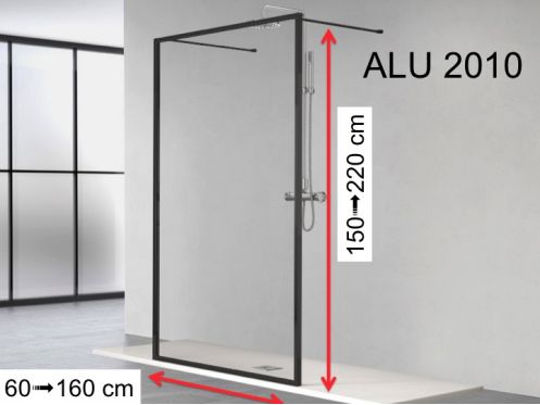 Fixed wall, black aluminum profile - ATELIER ALU 2010