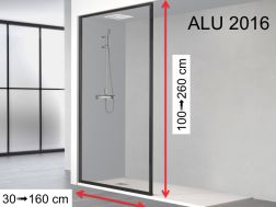 Shower screen, black aluminum profile - ATELIER ALU 2016