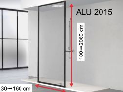 Shower screen, black aluminum profile - fixed floor / ceiling - ATELIER FN 2015