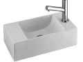 Rectangular hand basin, 18x40 cm, tap on the right - RECTO 40 A