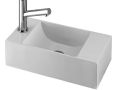 Rectangular hand basin, 18x40 cm, tap on the left - RECTO 40 B