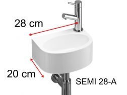 Washbasin, 20x28 cm, tap on the right - SEMI 28 A