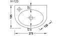 Ultra-compact wall-mounted washbasin 27.5x19.5 cm | BREME 28 GAUCHE