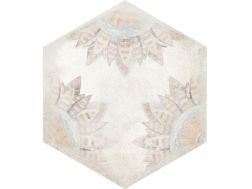 Habitania Flora - 21 x 25 cm - Floor and wall tiles, hexagonal matte aged finish