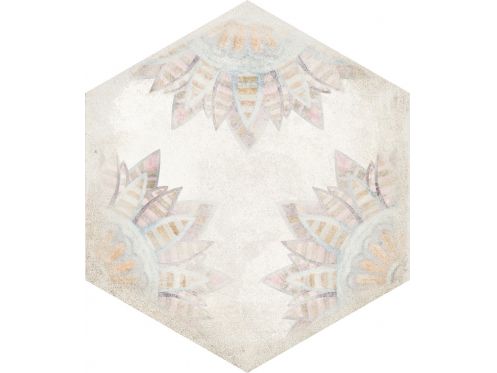 Habitania Flora - 21 x 25 cm - Floor and wall tiles, hexagonal matte aged finish