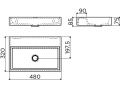 Washbasin, 32 x 48 cm, without tap drilling - MINI WASH ME PLUS 48