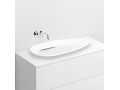 Design washbasin, countertop, 84x38 cm, in Aluite Matt Mineral Marble - FIRST