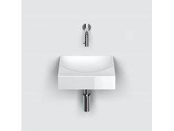 Hand basin, 28x19 cm, free flow, wall-mounted faucet - VALE 28