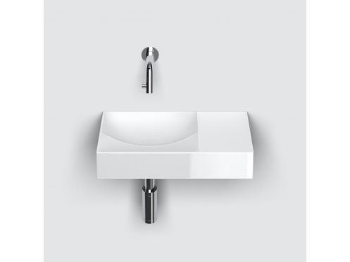 Washbasin, 38x19 cm, shelf on the right, wall-mounted tap - VALE 38