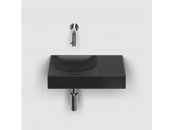 Washbasin, 38x19 cm, shelf on the right, wall-mounted tap - VALE 38