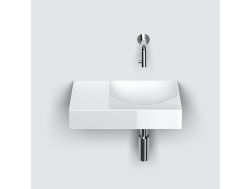 Washbasin, 38x19 cm, shelf on the left, wall-mounted faucet - VALE 38