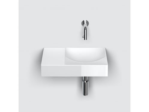 Washbasin, 38x19 cm, shelf on the left, wall-mounted faucet - VALE 38