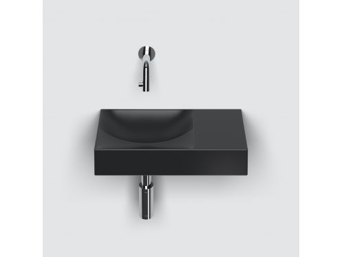 Washbasin, 45x19 cm, shelf on the right, wall-mounted tap - VALE 45