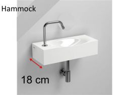 Design hand washbasin, 18 x 65 cm, tap on the left - HAMMOCK 65