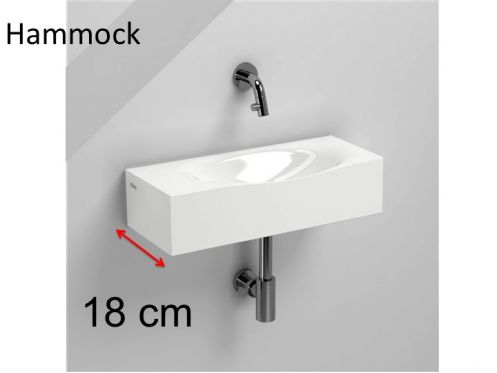 Design handwash, 18 x 65 cm, without tap hole - HAMMOCK 65