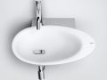 Hand basin 36 cm, with stainless steel support for faucets - FIRST
