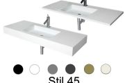 Washstand, 50 x 120 cm, suspended or recessed, in mineral resin - STIL 45