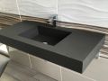 Washstand, 50 x 80 cm, suspended or recessed, in mineral resin - STIL 45