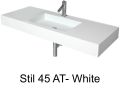 Washstand, 50 x 100 cm, suspended or recessed, in mineral resin - STIL 45