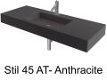 Washstand, 50 x 140 cm, suspended or recessed, in mineral resin - STIL 45