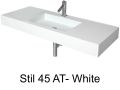 Washstand, 50 x 140 cm, suspended or recessed, in mineral resin - STIL 45