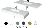 Washstand, 50 x 190 cm, suspended or recessed, in mineral resin - STIL 45