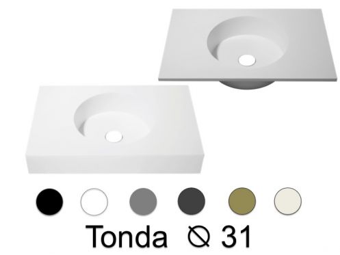 Round washbasin top 120 x 50 cm, hanging or standing - TONDA  31