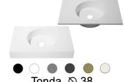 Round washbasin top 120 x 50 cm, hanging or standing - TONDA Ø 38