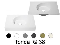 Round washbasin top 120 x 50 cm, hanging or standing - TONDA Ø 38