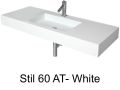 Washstand, 50 x 100 cm, suspended or recessed, in mineral resin - STIL 60